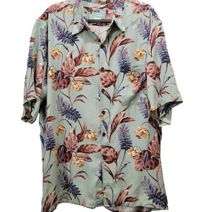 Vtg Reyn Spooner Hawaiian Shirt XL Mens Tropical Floral Rayon Button up Hawaii**